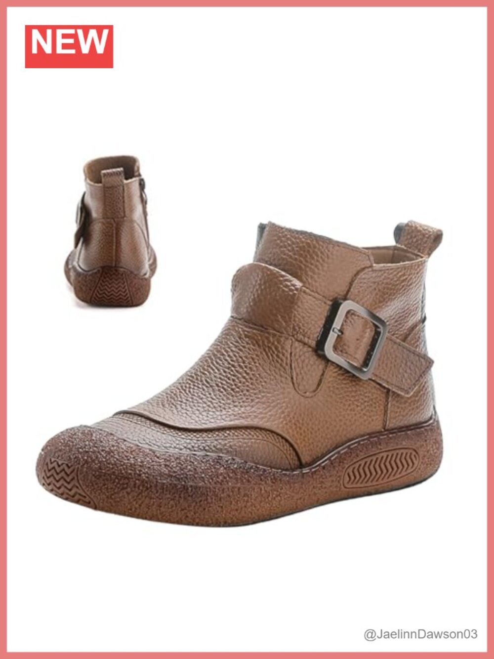Women's Ankle Boots Leather Retro Zipper Casual Booties